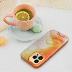 Kryt Leather Mag Cover na Apple iPhone 14 Pro Max Elegantní  MagSAFE  Oranžová skvrna
