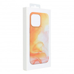 Kryt Leather Mag Cover na Apple iPhone 14 Elegantní  MagSAFE  Oranžová skvrna