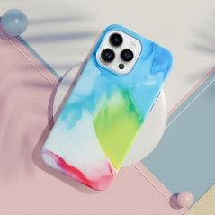 Kryt Leather Mag Cover na Apple iPhone 13 Pro Max Elegantní  MagSAFE  Barevná skvrna