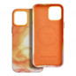 Kryt Leather Mag Cover na Apple iPhone 12 Pro Max Elegantní  MagSAFE  Oranžová skvrna