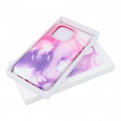 Kryt Leather Mag Cover na Apple iPhone 12 Pro Max Elegantní  MagSAFE  Fialová skvrna