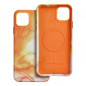 Kryt Leather Mag Cover na Apple iPhone 11 Pro Max Elegantní  MagSAFE  Oranžová skvrna