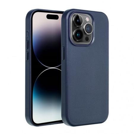 Kryt Leather Mag Cover na Apple iPhone 14 Pro Elegantní  MagSAFE  Indigový modrý