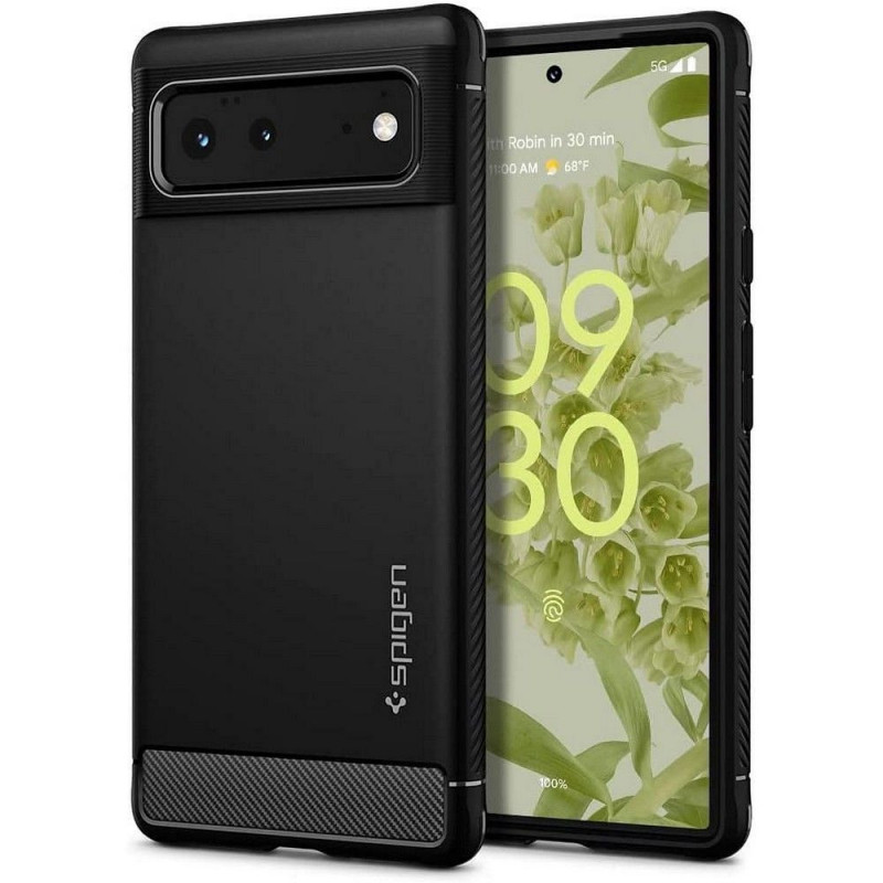 Kryt Spigen Armor na Google Pixel 6 Uhlíkové vlákno, Elegantní  Černý