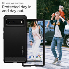 Kryt Spigen Armor na Google Pixel 6 Uhlíkové vlákno, Elegantní  Černý