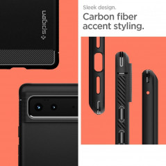 Kryt Spigen Armor na Google Pixel 6 Uhlíkové vlákno, Elegantní  Černý