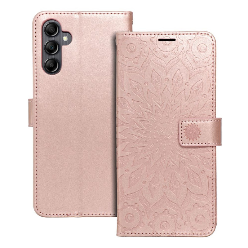 Peněženkové pouzdro MEZZO Book na Samsung Galaxy A14 LTE Mandala  Růžovo-zlatý