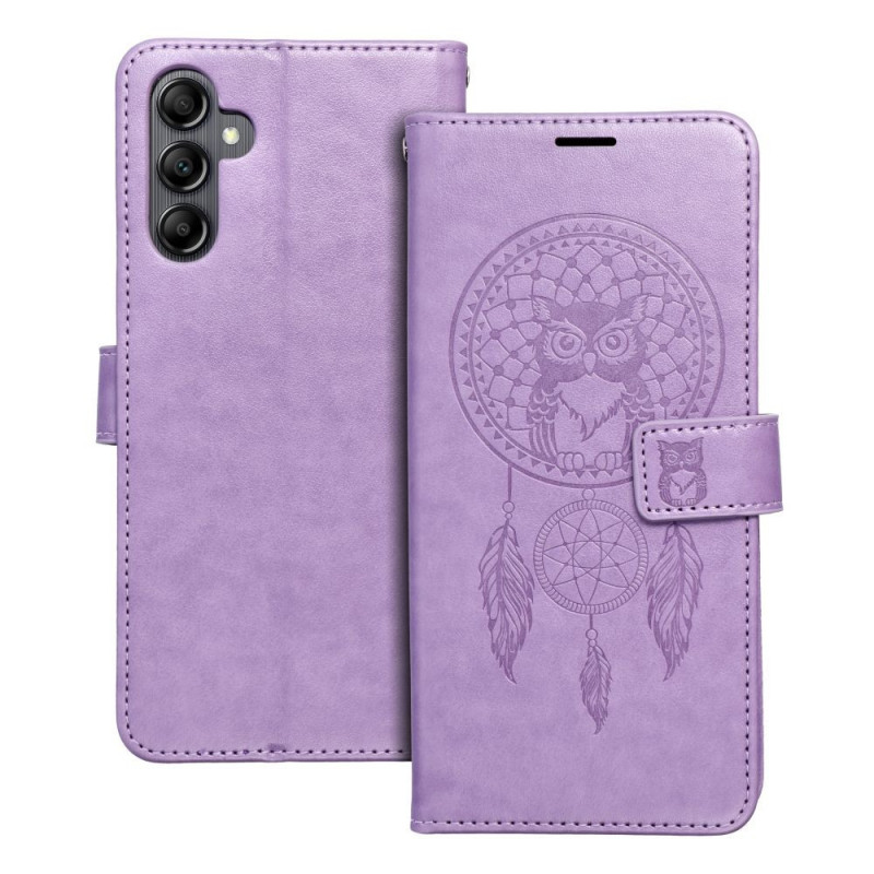 Peněženkové pouzdro MEZZO Book na Samsung Galaxy A14 LTE Lapač snů  Fialový (Purple)