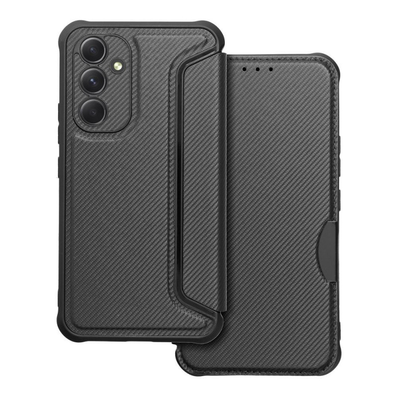 Peněženkové pouzdro Razor Book na Samsung Galaxy A54 Uhlíkové vlákno, Karbonový vzor  Černý