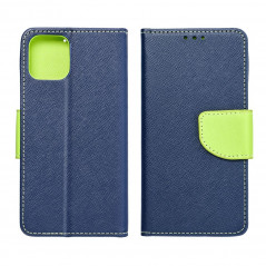 Peněženkové pouzdro Fancy Book na realme 10 Námořnická modrá / Limetkovo zelený