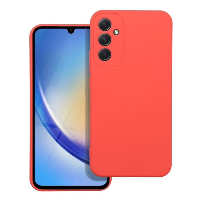 Kryt Silicone na Samsung Galaxy A34 Elegantní  Broskvový