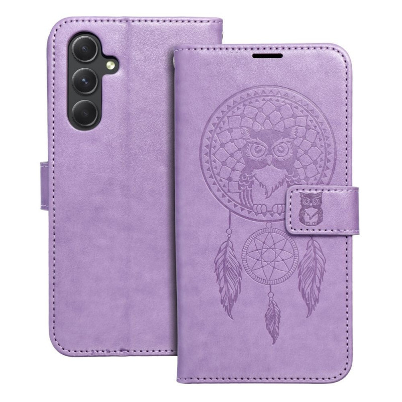 Peněženkové pouzdro MEZZO Book na Samsung Galaxy A54 Lapač snů  Fialový (Purple)