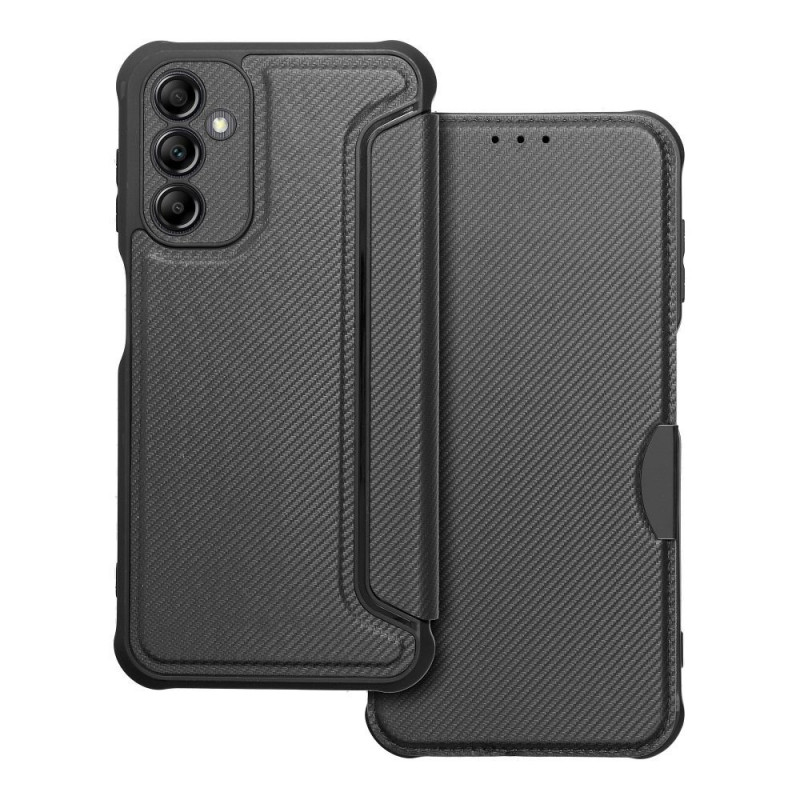 Peněženkové pouzdro Razor Book na Samsung Galaxy A14 5G Uhlíkové vlákno, Karbonový vzor  Černý
