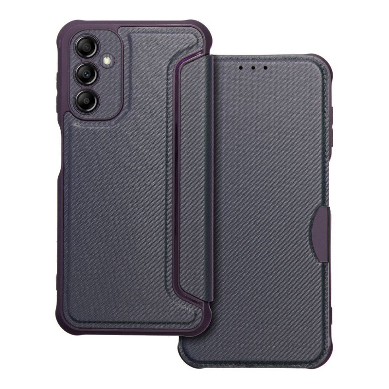 Peněženkové pouzdro Razor Book na Samsung Galaxy A14 5G Uhlíkové vlákno, Karbonový vzor  Modrý