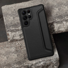 Peněženkové pouzdro Razor Book na Samsung Galaxy A34 Uhlíkové vlákno, Karbonový vzor  Černý