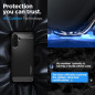 Kryt Spigen Armor na Samsung Galaxy A14 LTE Uhlíkové vlákno, Elegantní  Černý