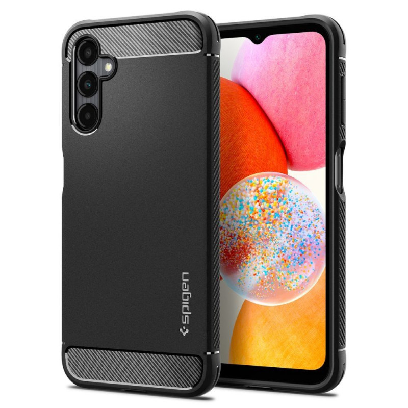 Kryt Spigen Armor na Samsung Galaxy A14 5G Uhlíkové vlákno, Elegantní  Černý