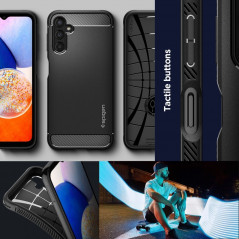 Kryt Spigen Armor na Samsung Galaxy A14 5G Uhlíkové vlákno, Elegantní  Černý