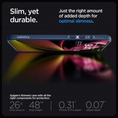 Kryt Spigen  Liquid Air na Apple iPhone 15 Pro Námořnická modrá