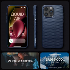 Kryt Spigen  Liquid Air na Apple iPhone 15 Pro Námořnická modrá