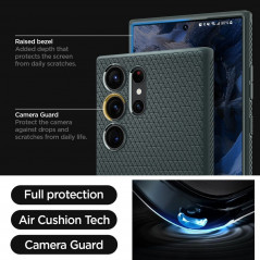 Kryt Spigen  Liquid Air na Samsung Galaxy S23 Ultra 5G Temně zelená