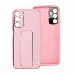 Kryt LEATHER Case Kickstand na Samsung Galaxy A14 LTE Růžový