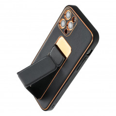 Kryt LEATHER Case Kickstand na Samsung Galaxy A14 LTE Černý
