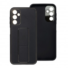 Kryt LEATHER Case Kickstand na Samsung Galaxy A14 LTE Černý