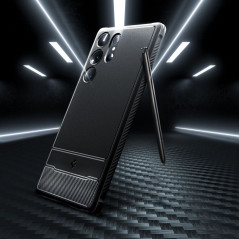Kryt Spigen Armor na Samsung Galaxy S23 Ultra 5G Uhlíkové vlákno, Elegantní  Černý
