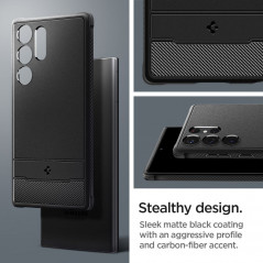 Kryt Spigen Armor na Samsung Galaxy S23 Ultra 5G Uhlíkové vlákno, Elegantní  Černý