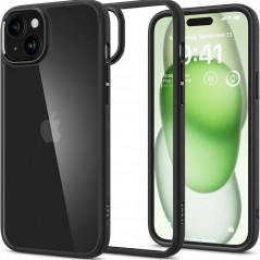 Kryt Spigen Ultra Hybrid na Apple iPhone 15 Plus Křišťálově čistý  Matná černá