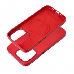 Kryt Leather Mag Cover na Apple iPhone 15 Pro Elegantní  MagSAFE  Červený