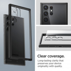 Kryt Spigen Ultra Hybrid na Samsung Galaxy S23 Ultra 5G Křišťálově čistý  Matná černá