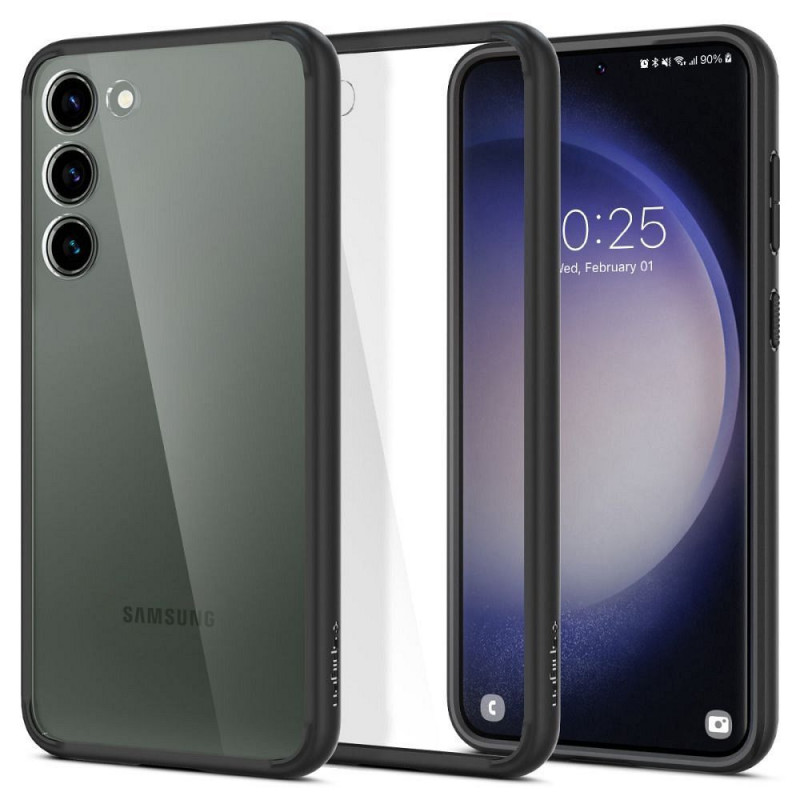 Kryt Spigen Ultra Hybrid na Samsung Galaxy S23 Plus 5G Křišťálově čistý  Matná černá