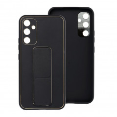 Kryt LEATHER Case Kickstand na Samsung Galaxy A34 Černý