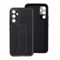 Kryt LEATHER Case Kickstand na Samsung Galaxy A34 Černý