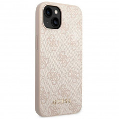 Kryt Guess 4G Gold Logo na Apple iPhone 14 Elegantní  Růžový
