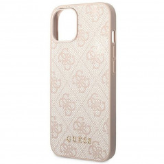 Kryt Guess 4G Gold Logo na Apple iPhone 14 Elegantní  Růžový