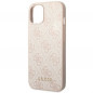 Kryt Guess 4G Gold Logo na Apple iPhone 14 Elegantní  Růžový