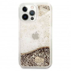 Kryt Guess Liquide Glitter Charms na Apple iPhone 14 Pro Elegantní  Zlatý