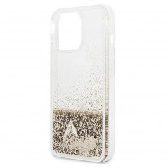 Kryt Guess Liquide Glitter Charms na Apple iPhone 14 Pro Max Elegantní  Zlatý