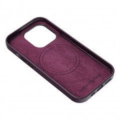 Kryt Leather Mag Cover na Apple iPhone 14 Pro Elegantní  MagSAFE  Tmavě fialový (violet)