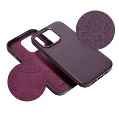 Kryt Leather Mag Cover na Apple iPhone 14 Pro Elegantní  MagSAFE  Tmavě fialový (violet)