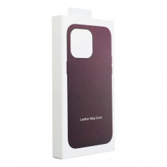 Kryt Leather Mag Cover na Apple iPhone 14 Pro Elegantní  MagSAFE  Tmavě fialový (violet)
