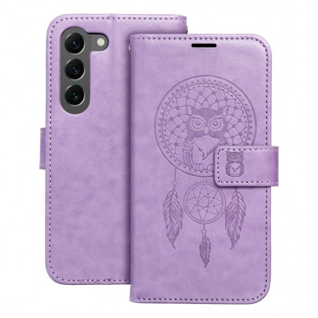 Peněženkové pouzdro MEZZO Book na Samsung Galaxy S23 Plus 5G Lapač snů  Fialový (Purple)
