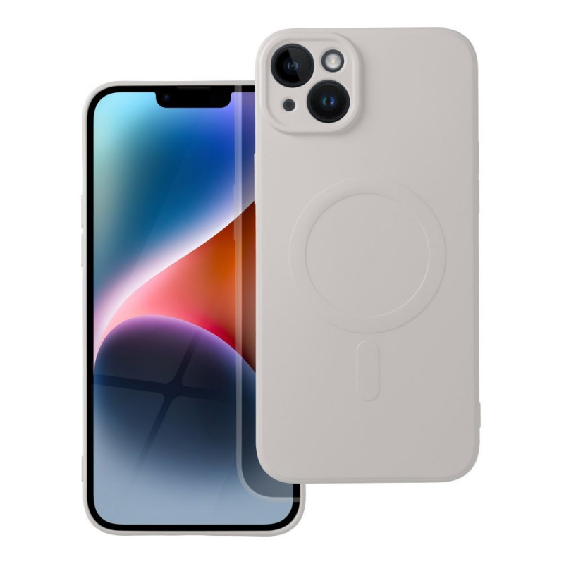 Kryt Silicone Mag Cover na Apple iPhone 14 Plus MagSAFE  Antická bílá