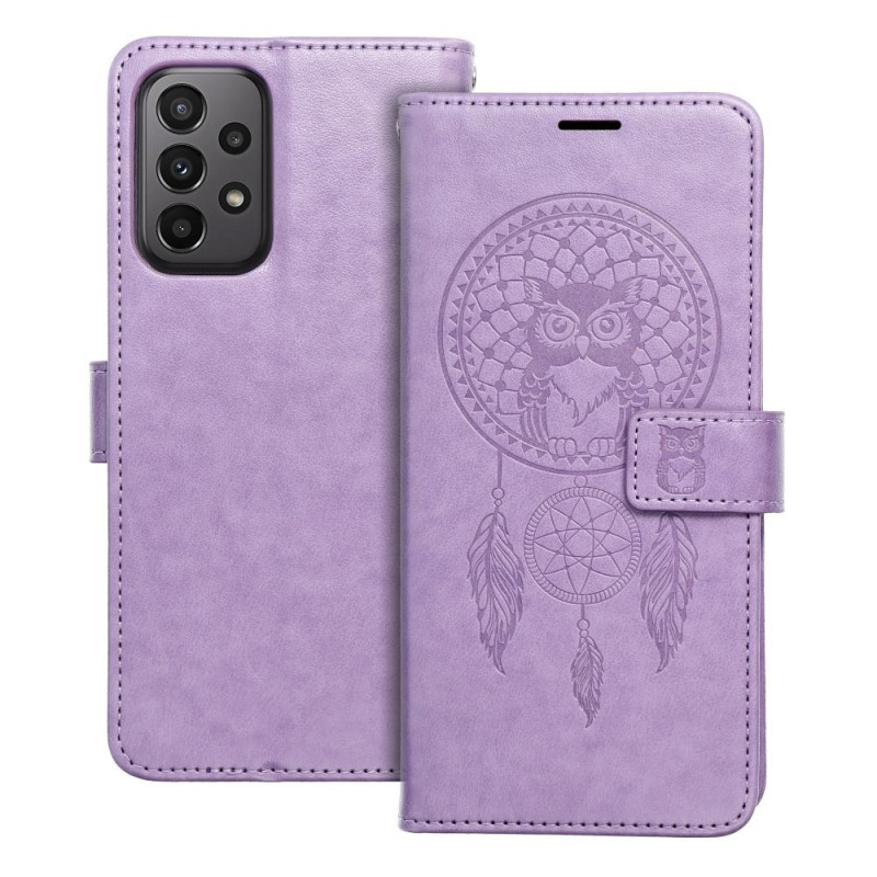 Peněženkové pouzdro MEZZO Book na Samsung Galaxy A23 5G Lapač snů  Fialový (Purple)