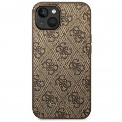Kryt Guess 4G Gold Logo na Apple iPhone 14 Plus Elegantní  Hnědý
