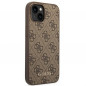 Kryt Guess 4G Gold Logo na Apple iPhone 14 Plus Elegantní  Hnědý