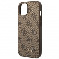 Kryt Guess 4G Gold Logo na Apple iPhone 14 Plus Elegantní  Hnědý